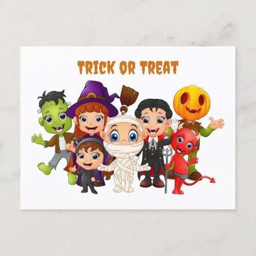 Happy Halloween Children Holiday Postcard