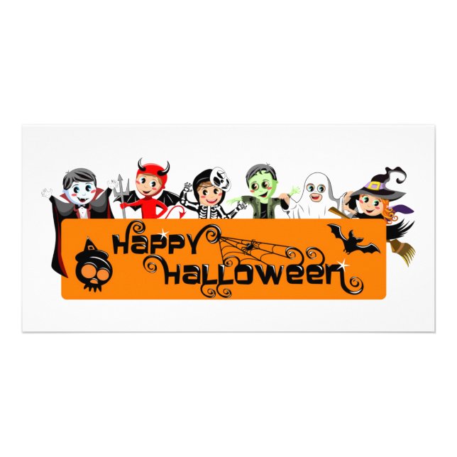 Happy Halloween Children in costumes Card (Front)