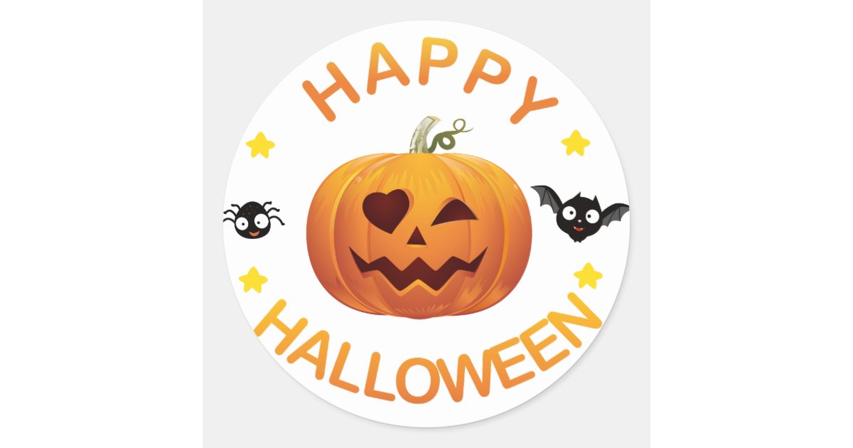 Happy Halloween Classic Round Sticker | Zazzle
