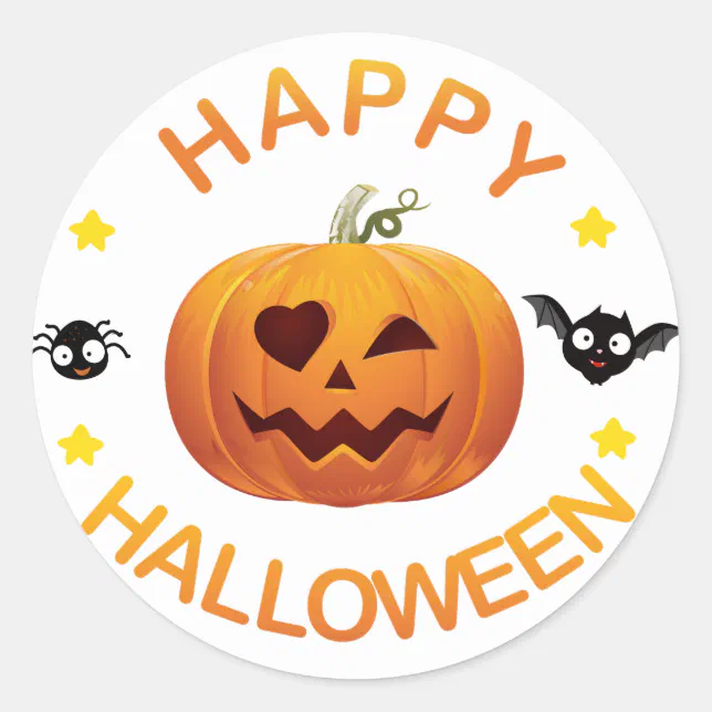Happy Halloween Classic Round Sticker | Zazzle