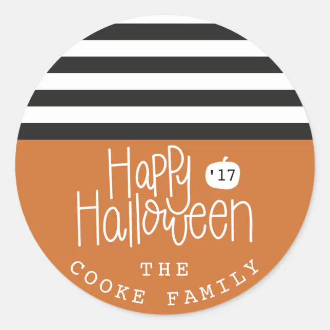 HAPPY HALLOWEEN CLASSIC ROUND STICKER | Zazzle