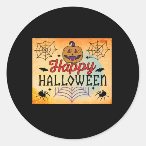 happy halloween classic round sticker