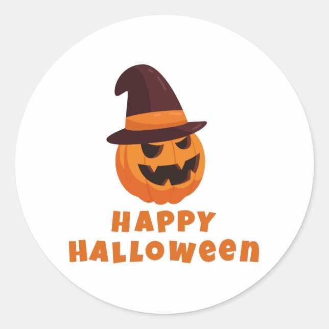 happy Halloween Classic Round Sticker (Front)