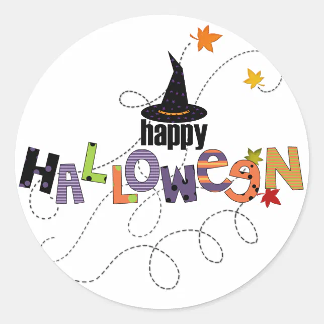 Happy Halloween Classic Round Sticker | Zazzle