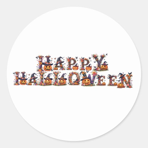 happy halloween classic round sticker