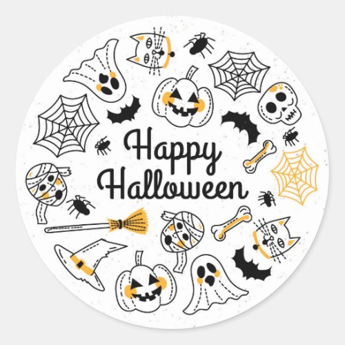 Happy Halloween Classic Round Sticker