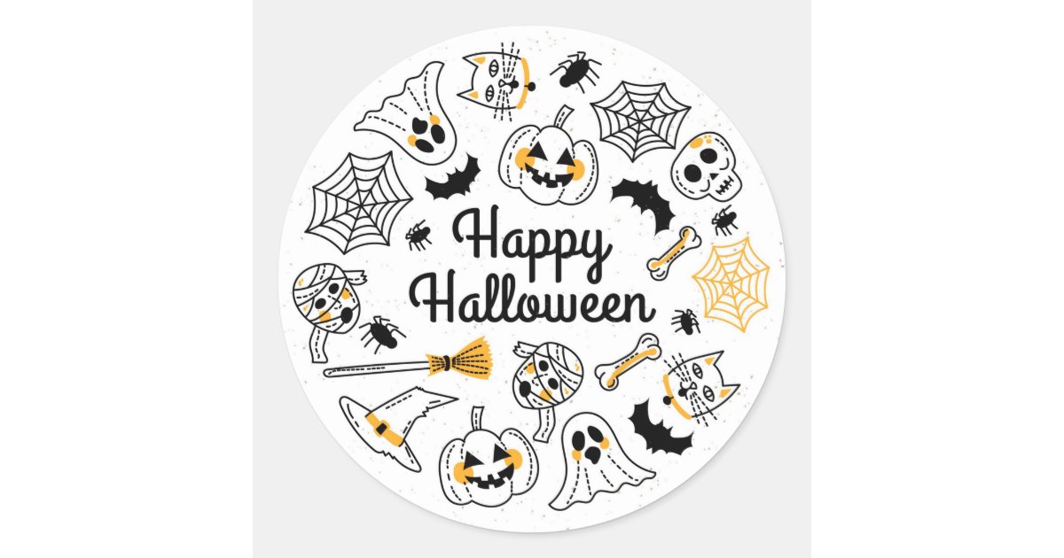 Happy Halloween Classic Round Sticker | Zazzle