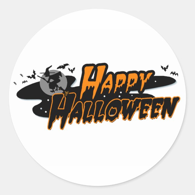 Happy Halloween Classic Round Sticker (Front)