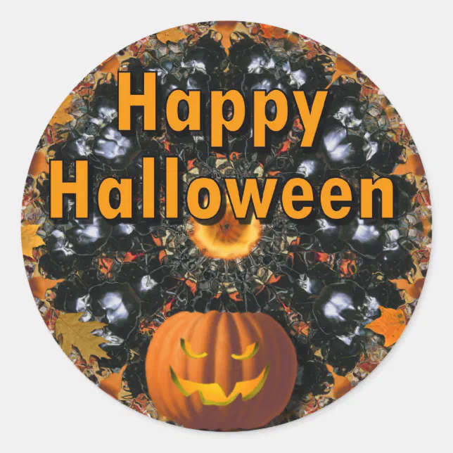Happy Halloween Classic Round Sticker | Zazzle