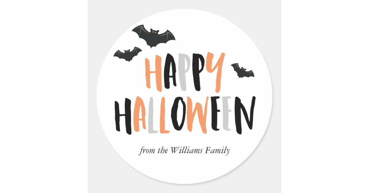 Happy Halloween Classic Round Sticker | Zazzle