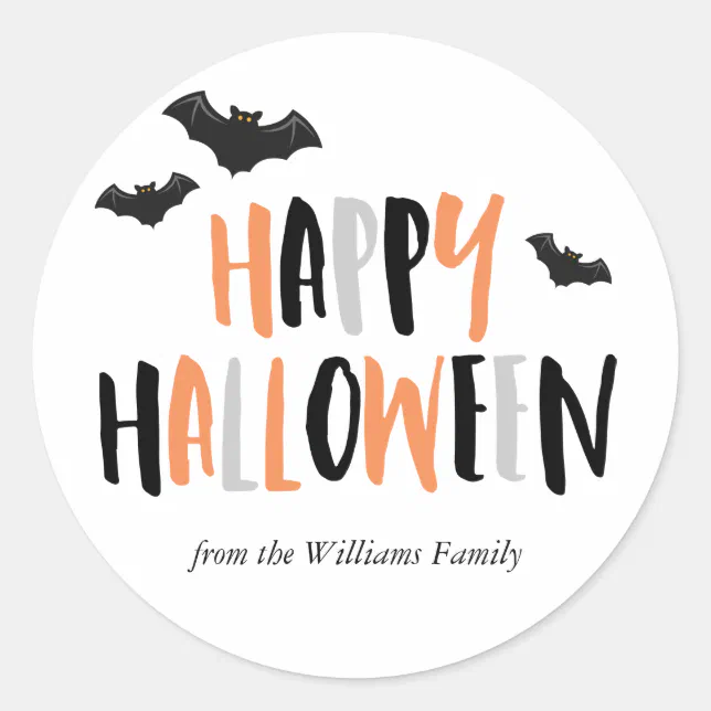 Happy Halloween Classic Round Sticker | Zazzle