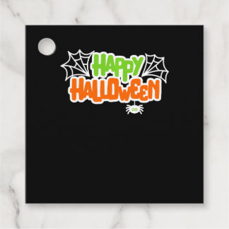 Happy Halloween Colorful Cute Spider Web Favor Tags