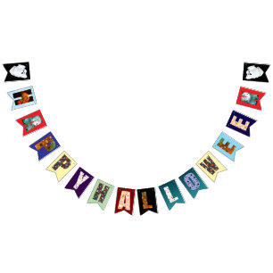 Happy Halloween Colorful Hanging Garland Official Bunting Flags