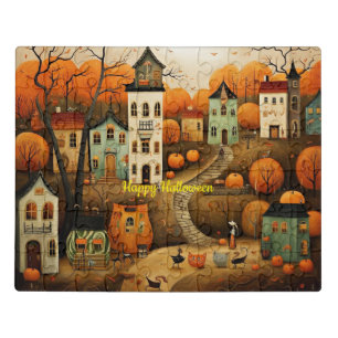 Happy Halloween colorful illustration Jigsaw Puzzle