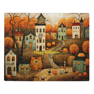 Happy Halloween colorful illustration Jigsaw Puzzle