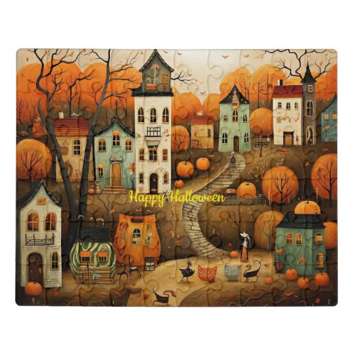 Happy Halloween colorful illustration Jigsaw Puzzle