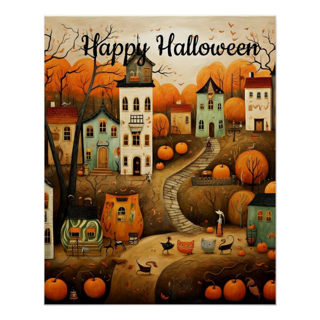 Happy Halloween colorful illustration Poster (Front)