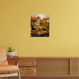 Happy Halloween colorful illustration Poster