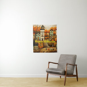 Happy Halloween colorful illustration Tapestry