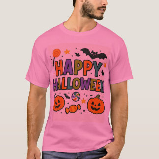 Happy Halloween Colorful Kids Text Design T-Shirt