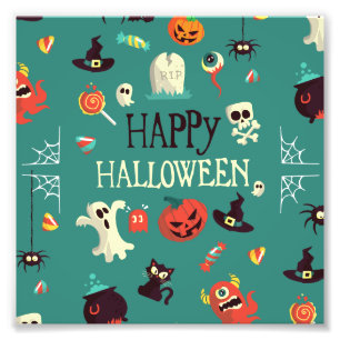 Happy Halloween  Colorful Pattern Photo Print