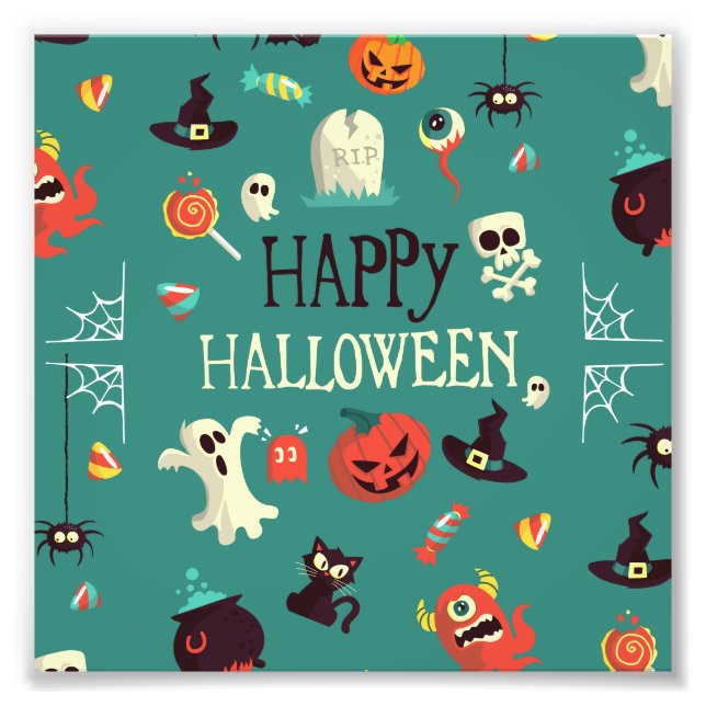 Happy Halloween  Colorful Pattern Photo Print (Front)