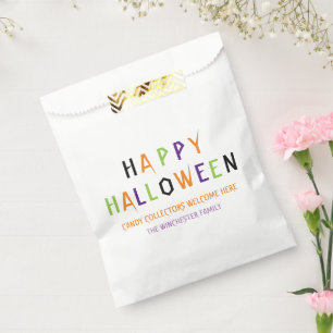 Happy Halloween colorful spooky typography Custom Favor Bag