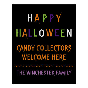 Happy Halloween colorful spooky typography custom Poster