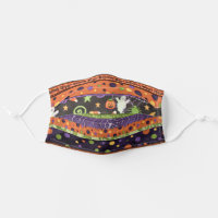 Happy Halloween Colorful Stripes Cloth Face Mask