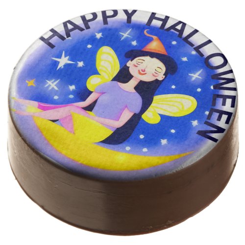 HAPPY HALLOWEEN Colorful Winged Fairy Fantasy Chocolate Covered Oreo