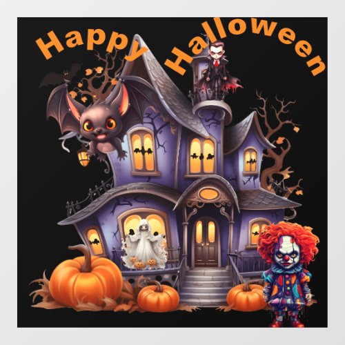 Happy Halloween come to my house if you dare Window Cling