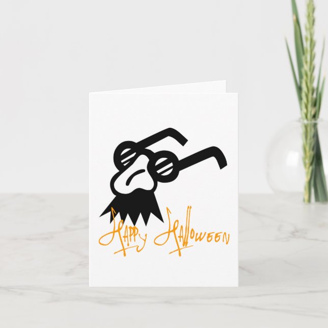 Happy Halloween Comedy Mask Card (Front)