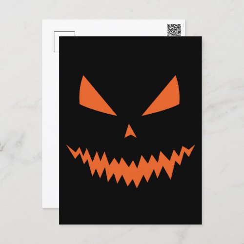 Happy Halloween Cool scary Jack OLantern pumpkin Postcard