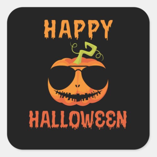 Happy Halloween Coolest Pumpkin Square Sticker