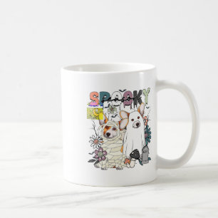 Happy Halloween Corgi Ghost Spooky Season Fall Aut Coffee Mug