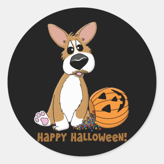 Happy Halloween Corgi Stickers