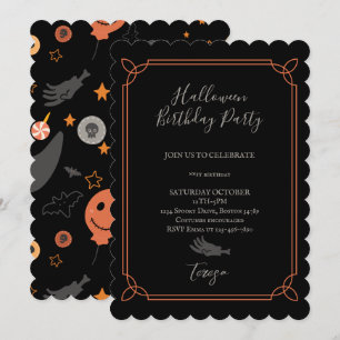 Happy Halloween Costume Birthday Party Invitation