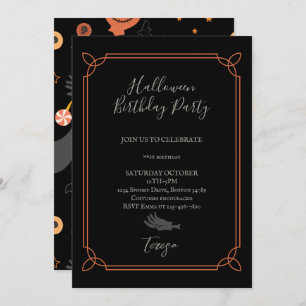 Happy Halloween Costume Birthday Party Invitation