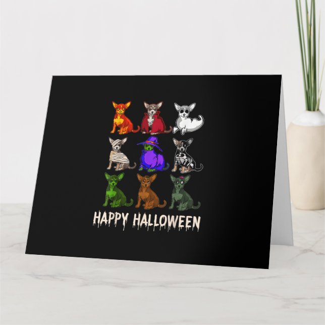 Happy Halloween Costume Chihuahua Dog Lovers Card (Front)