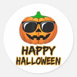 Happy Halloween Costume Funny Pumpkin Classic Round Sticker