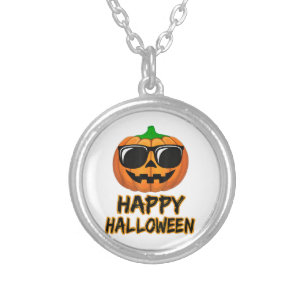 Happy Halloween Costume Funny Pumpkin Men Women Bo Silver Plated Necklace