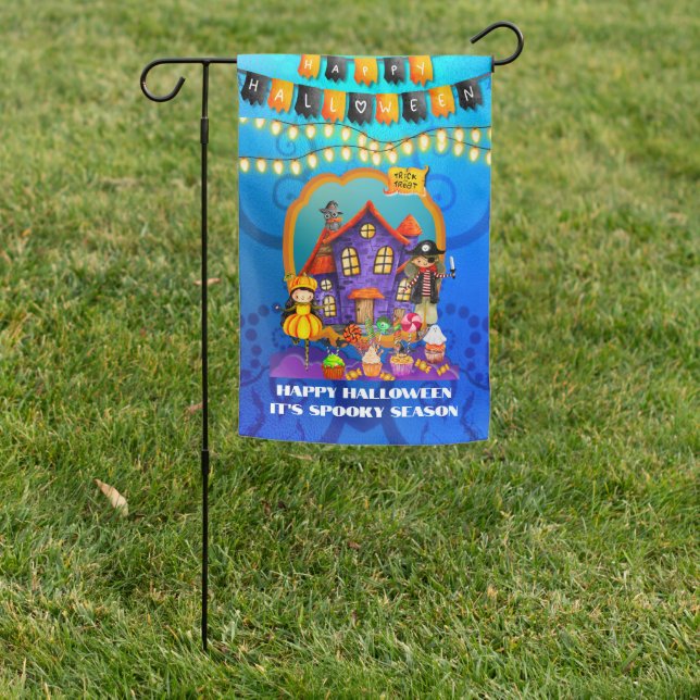 Happy Halloween Costume kids Party Celebration Garden Flag (In SItu)