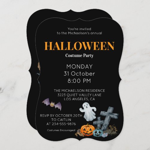 Happy Halloween Costume Party Invitation