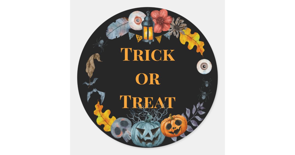 Happy Halloween Costume Party Pumpkin Classic Round Sticker | Zazzle