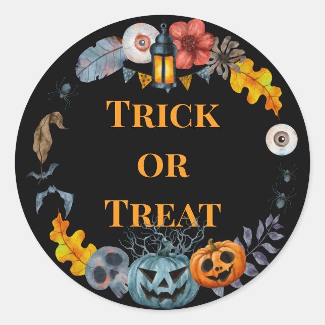 Happy Halloween Costume Party Pumpkin  Classic Round Sticker (Front)
