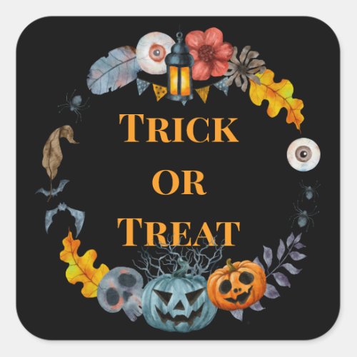 Happy Halloween Costume Party Pumpkin Square Sticker