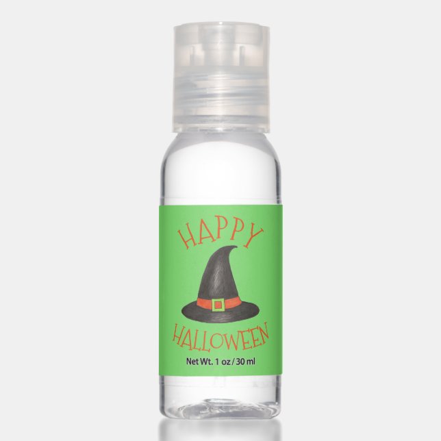 Happy Halloween Costume Trick or Treat Witch Hat Hand Sanitizer (Front)