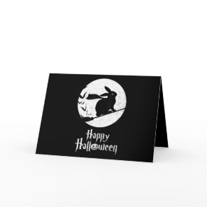 Happy Halloween Costume Witch Rabbit Lover Gift Card