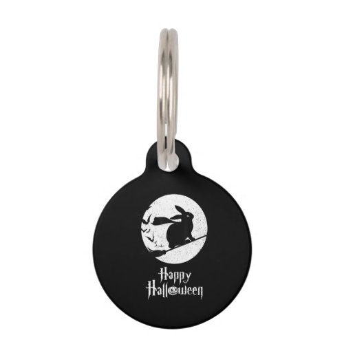 Happy Halloween Costume Witch Rabbit Lover Gift Pet ID Tag
