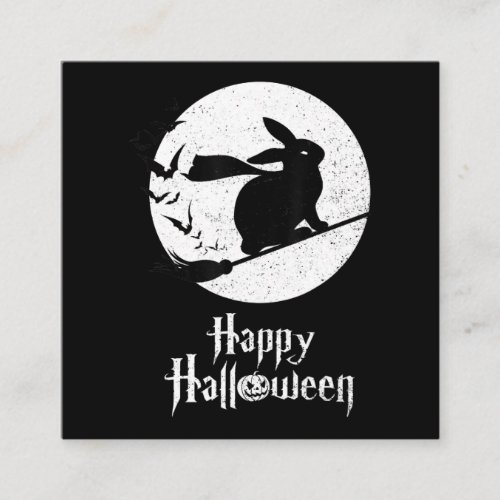 Happy Halloween Costume Witch Rabbit Lover Gift Square Business Card